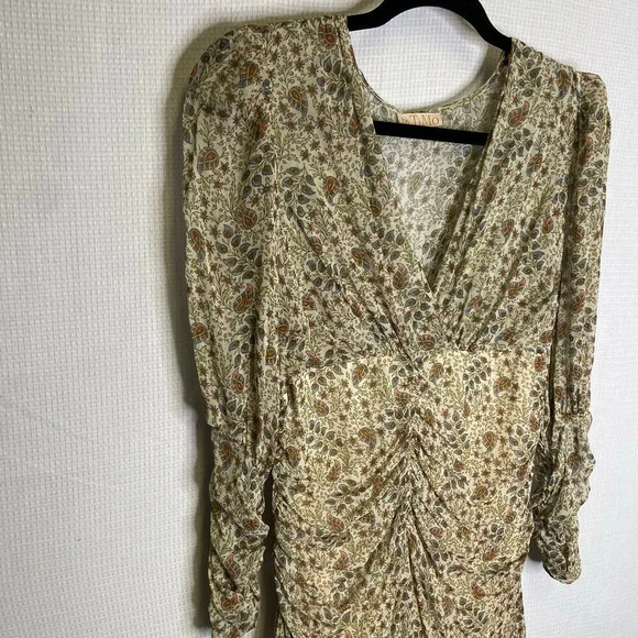 ByTimo | Sheer‎ Floral Ruished Dress Long Sleeve Small - Picture 4 of 12